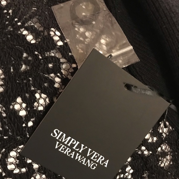 Simply Vera Vera Wang Long sleeve black &White pullover sweater Xl - Picture 8 of 8